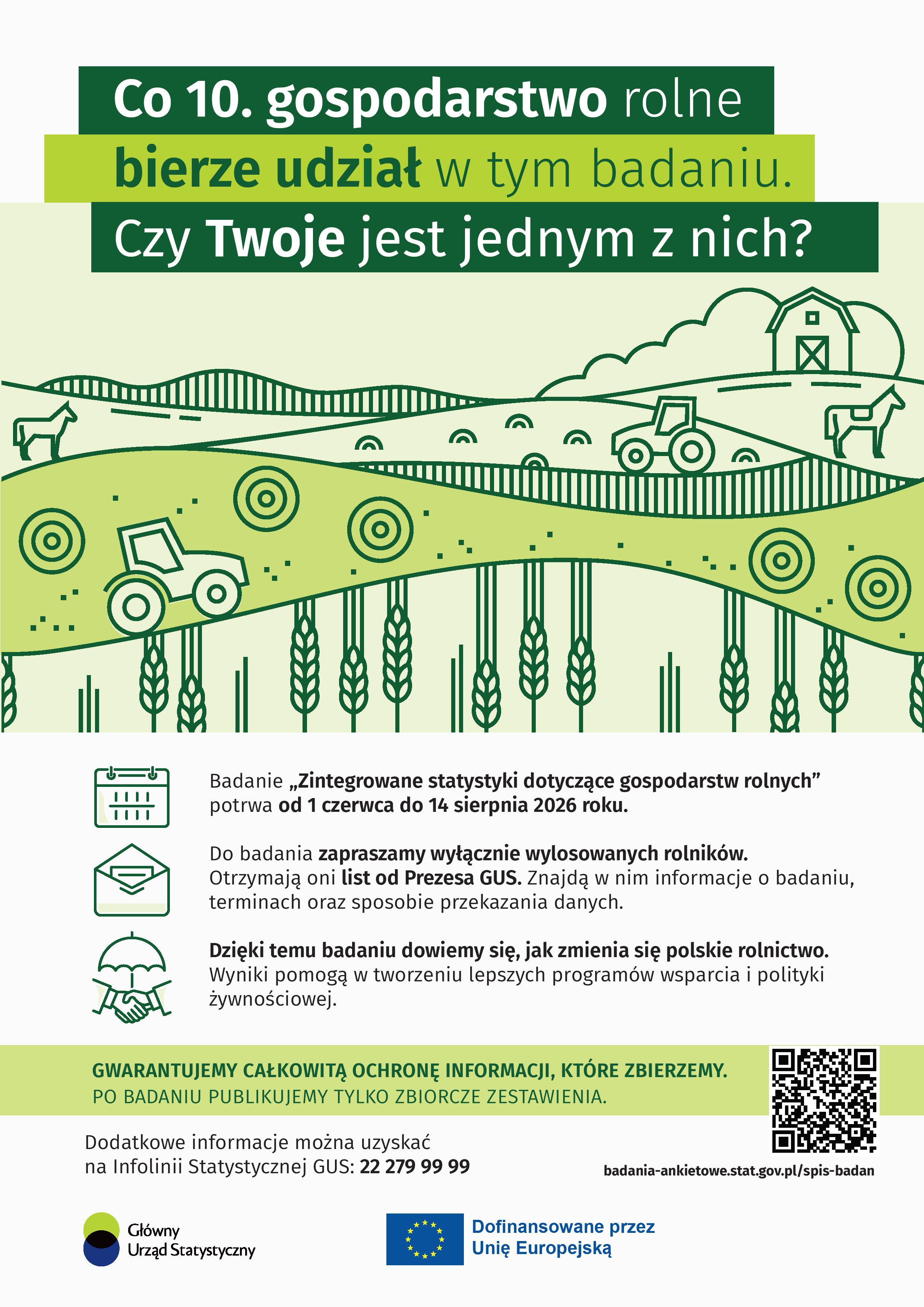 PlakatpromocyjnybadaniaZintegrowanestatystykidotyczącegospodarstwrolnychRSGR