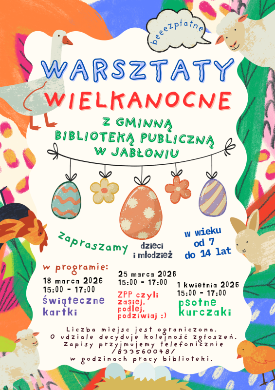 warsztaty wielkanocne 2026 plakat