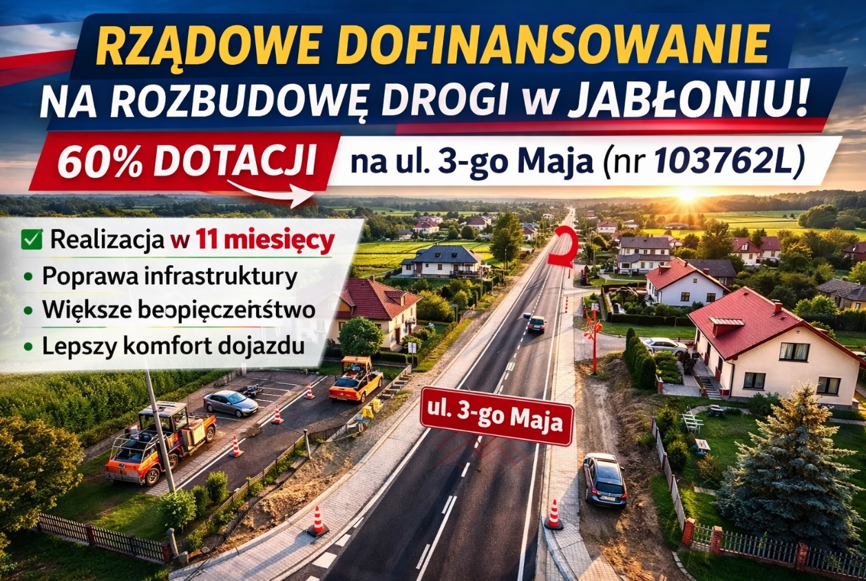 Rządowy Fundusz Rozwoju Dróg 2026 - Gmina Jabłoń z dofinansowaniem 1 839 419,14 zł
