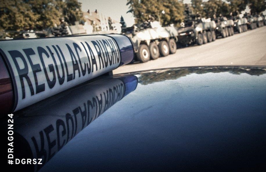 Komunikat informujący o ruchach pojazdów wojskowych
