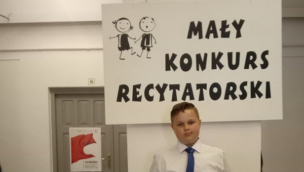 Tomasz Łobejko - Laureat Turnieju Wojewódzkiego 40. Małego Konkursu Recytatorskiego
